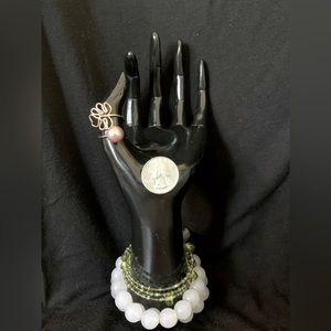 12.B. Edison Pearl monstera gold-filled ring